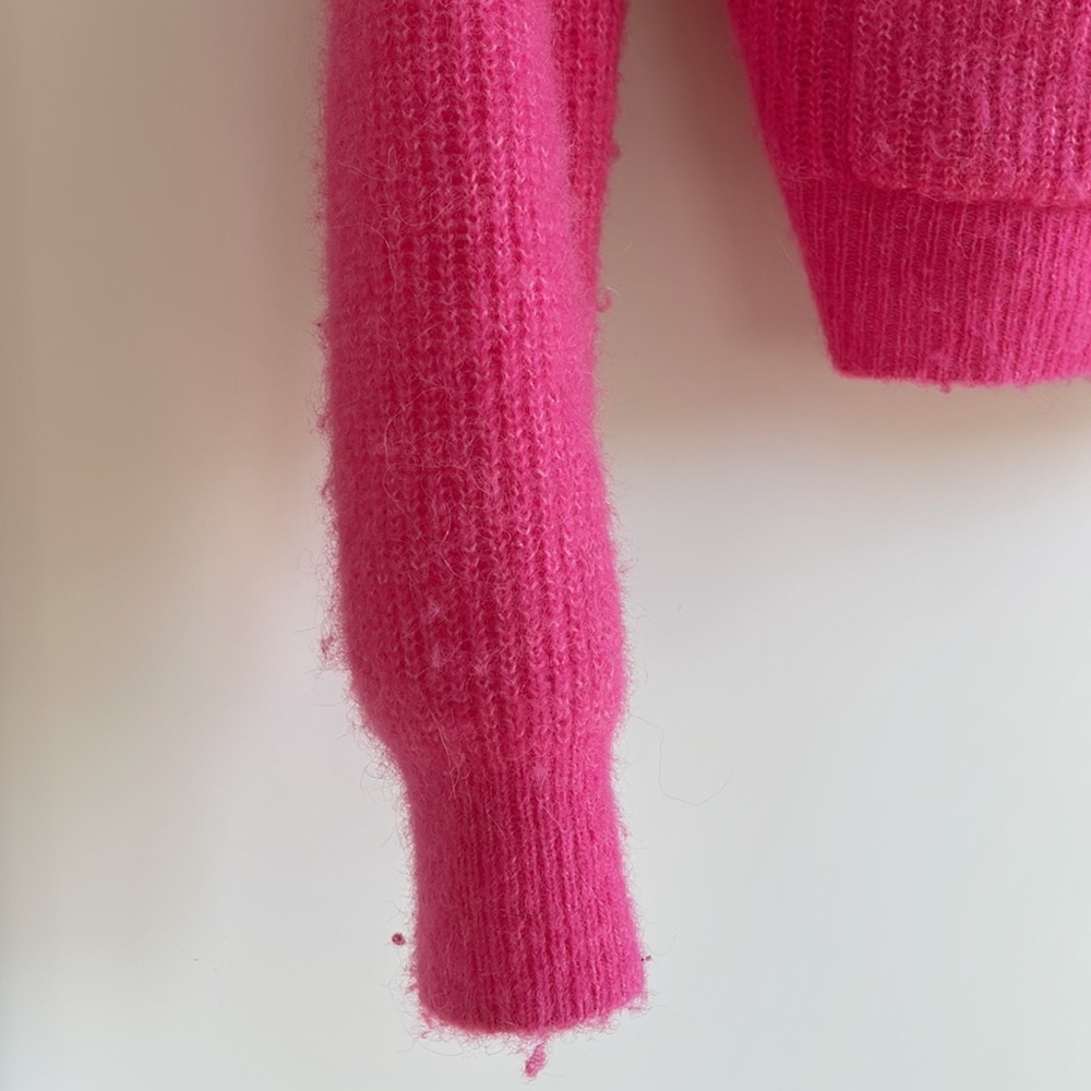 GANNI pink embellished button wool cardigan - Picture 4 of 6